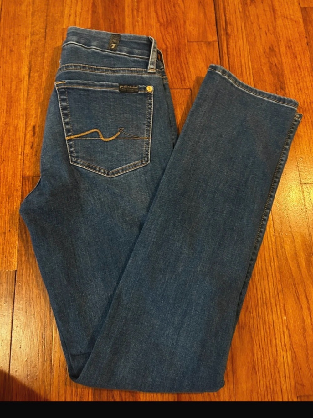 7 For All Mankind Women’s Dark Blue Skinny Jeans - Picture 2 of 5